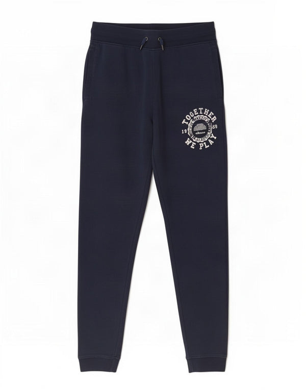 Ellesse Homme Pantalon de Survêtement Graphique Joggers Large Bleu Marine Coton
