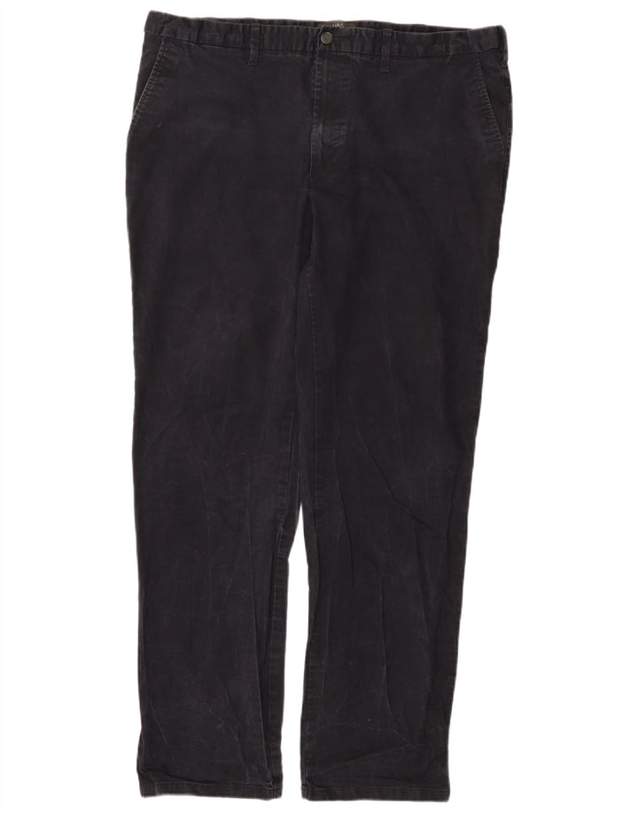 Marks & Spencer Mens Straight Regular Chino Trousers W42 L33 Navy Blue
