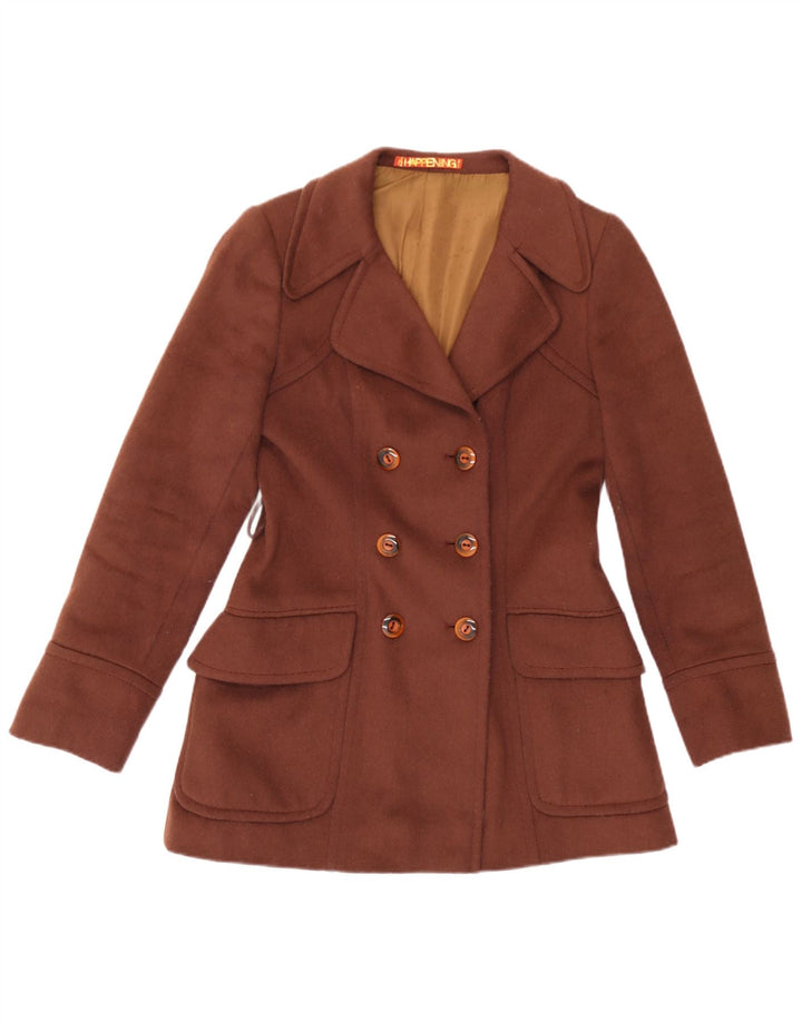 Happening Womens Double Breasted Blazer Jacket IT 40 Small Brown