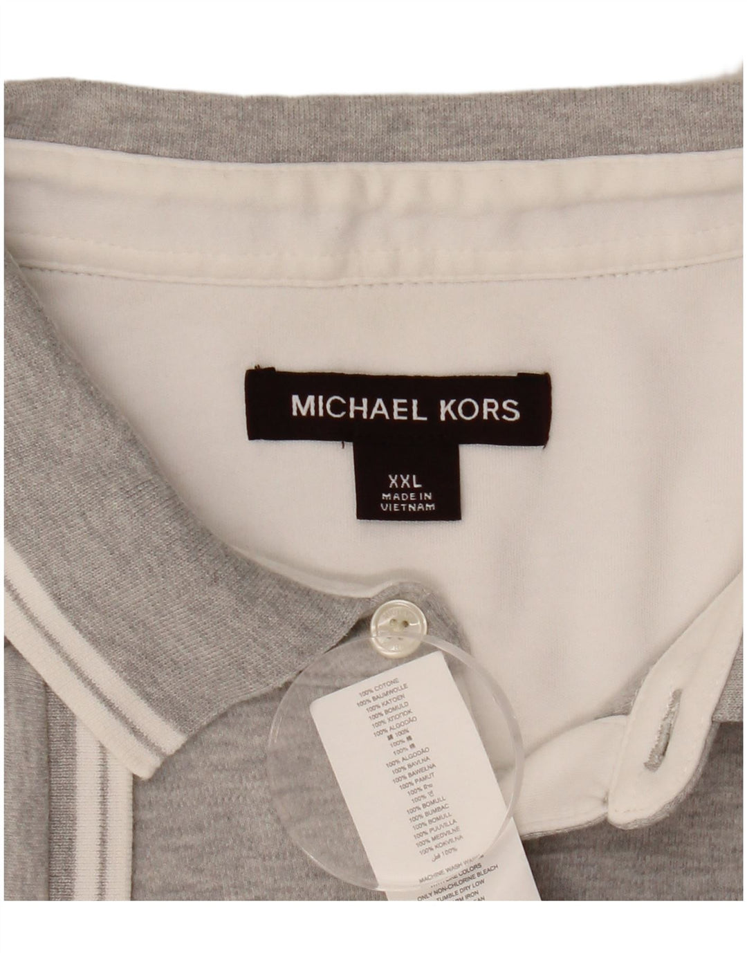 Michael Kors Mens Polo Shirt 2XL Grey Cotton