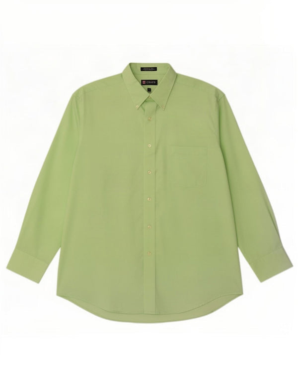 Chaps Chemise coupe régulière pour homme Taille 16 1/2 Grand coton vert