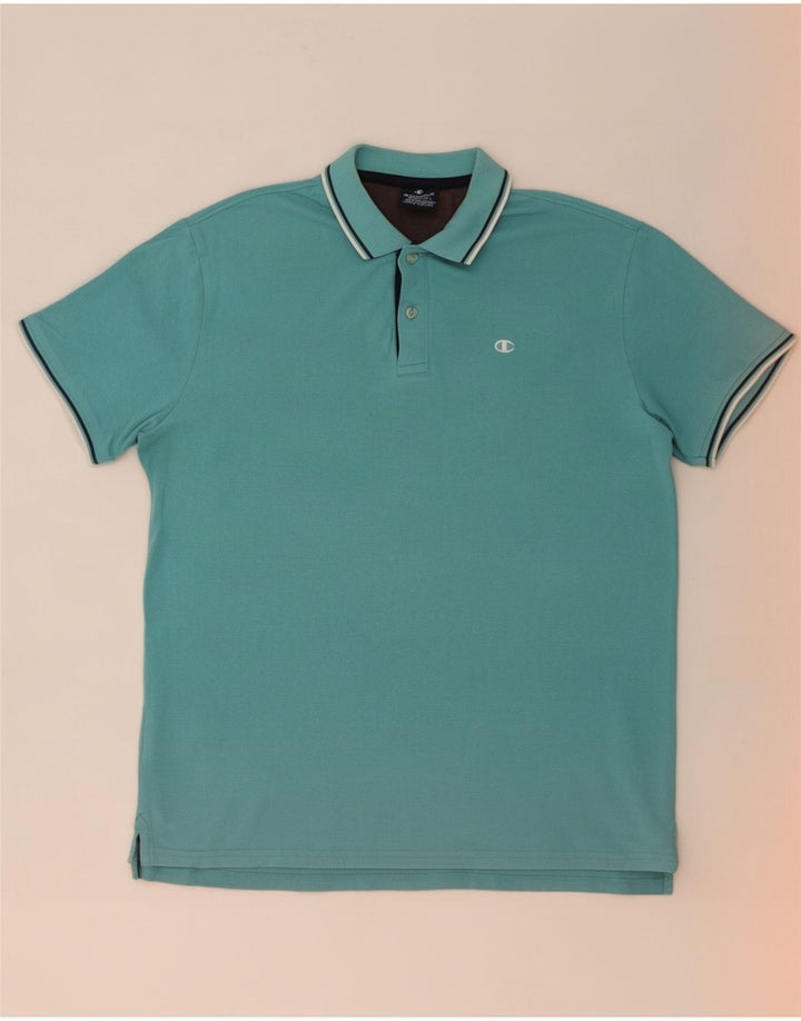 Champion Polo Homme Bleu Moyen Rayé Coton