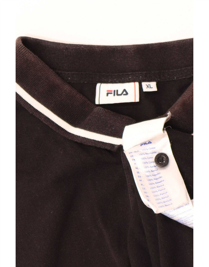 Fila Mens Polo Shirt XL Black Cotton