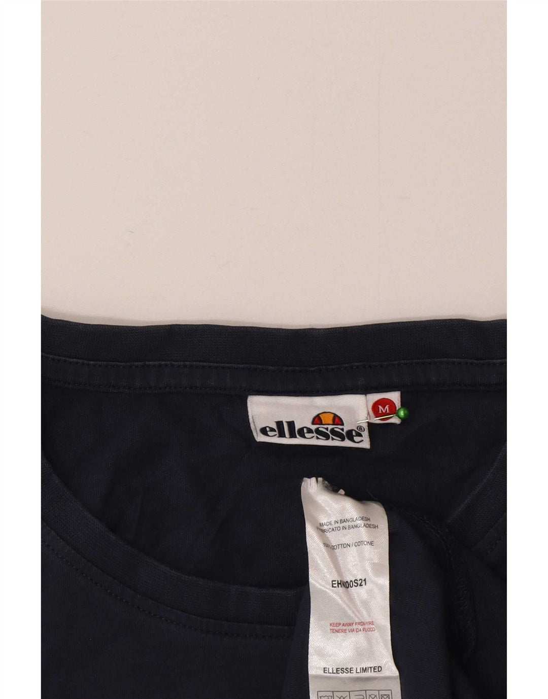 Ellesse Mens T-Shirt Top Medium Navy Blue Cotton
