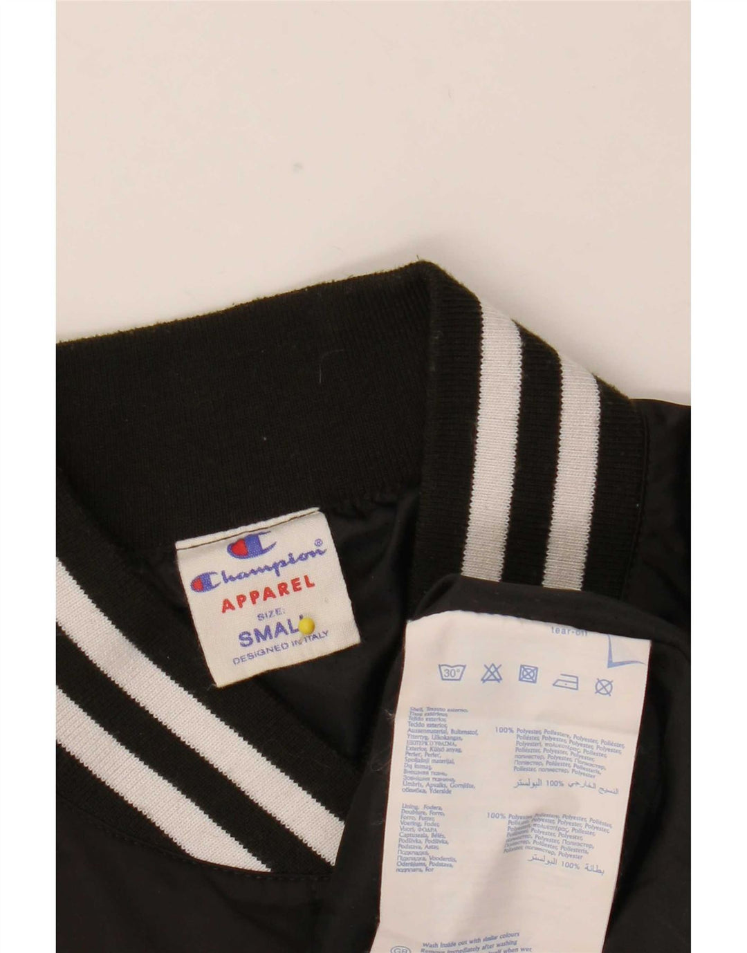 Champion Womens Varsity Jacket UK 10 Small Black Polyester