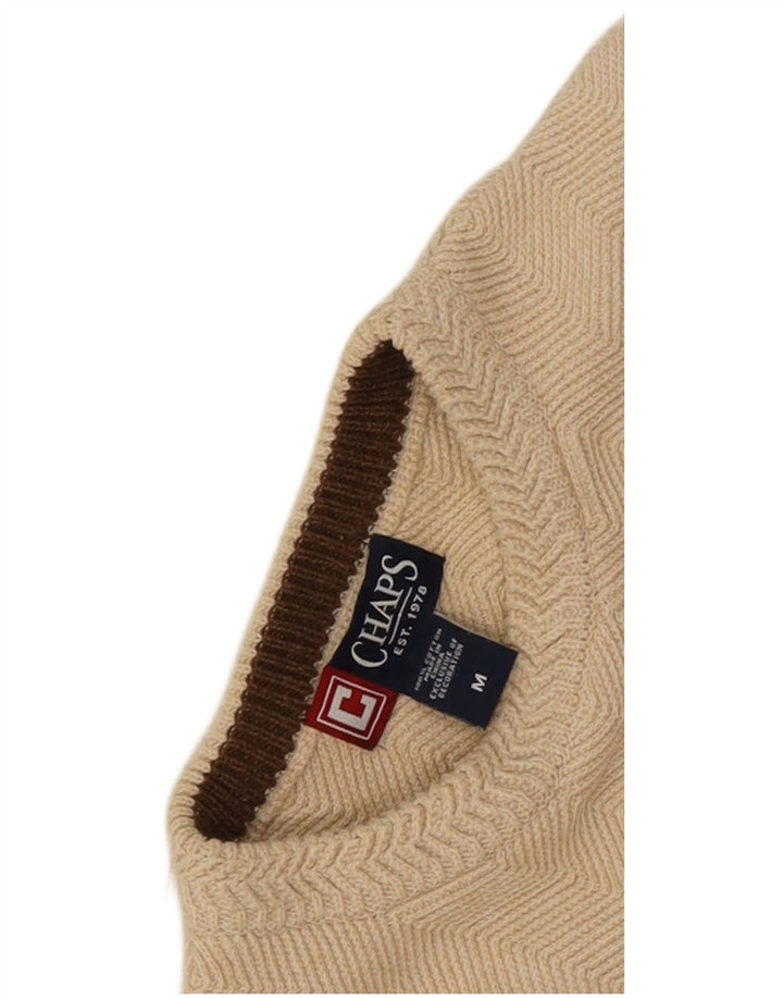Maglione da uomo girocollo Chaps in cotone Chevron beige medio
