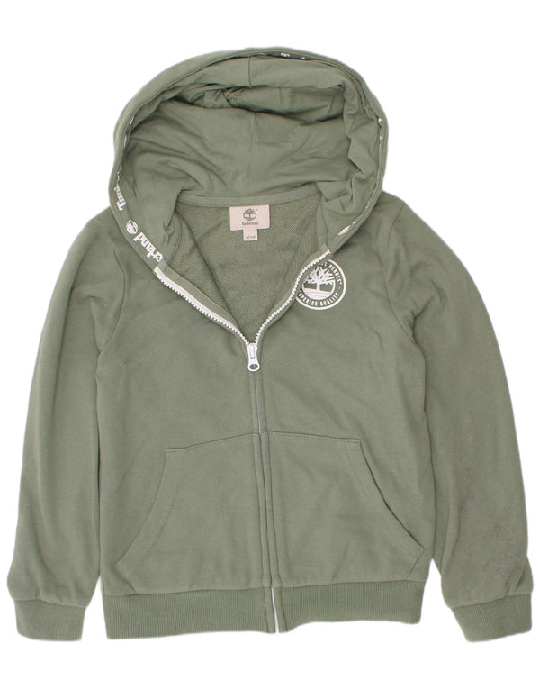 Suéter com capuz Timberland Boys Graphic Zip 7-8 anos algodão verde