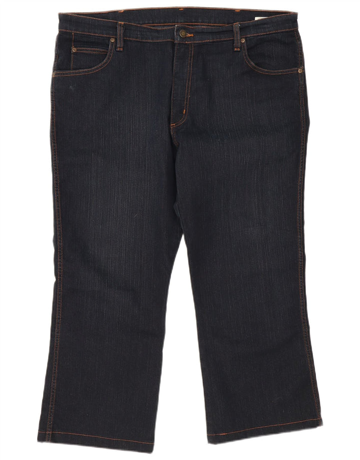 WRANGLER Mens Cropped Bootcut Jeans W38 L25 Navy Blue Cotton