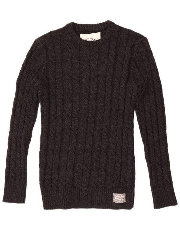 Maglione maglione girocollo da uomo Superdry XL grigio acrilico