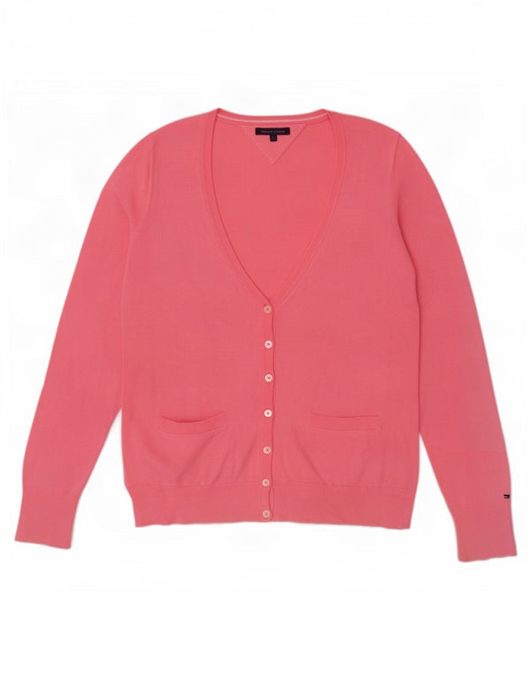 Tommy Hilfiger Pull Cardigan Femme UK 12 Coton Rose Moyen