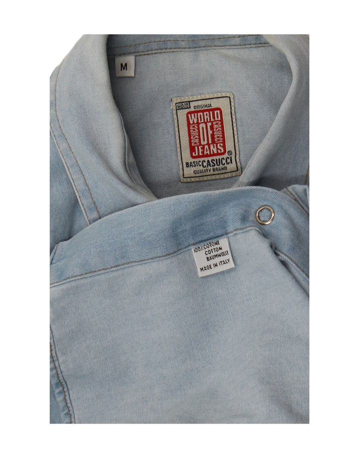 CASUCCI Mens Denim Shirt Medium Blue Cotton