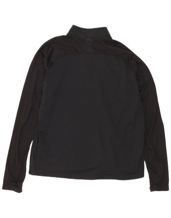 Nike Mens Zip Neck Regular Fit Top Long Sleeve Large Black Polyester Sports