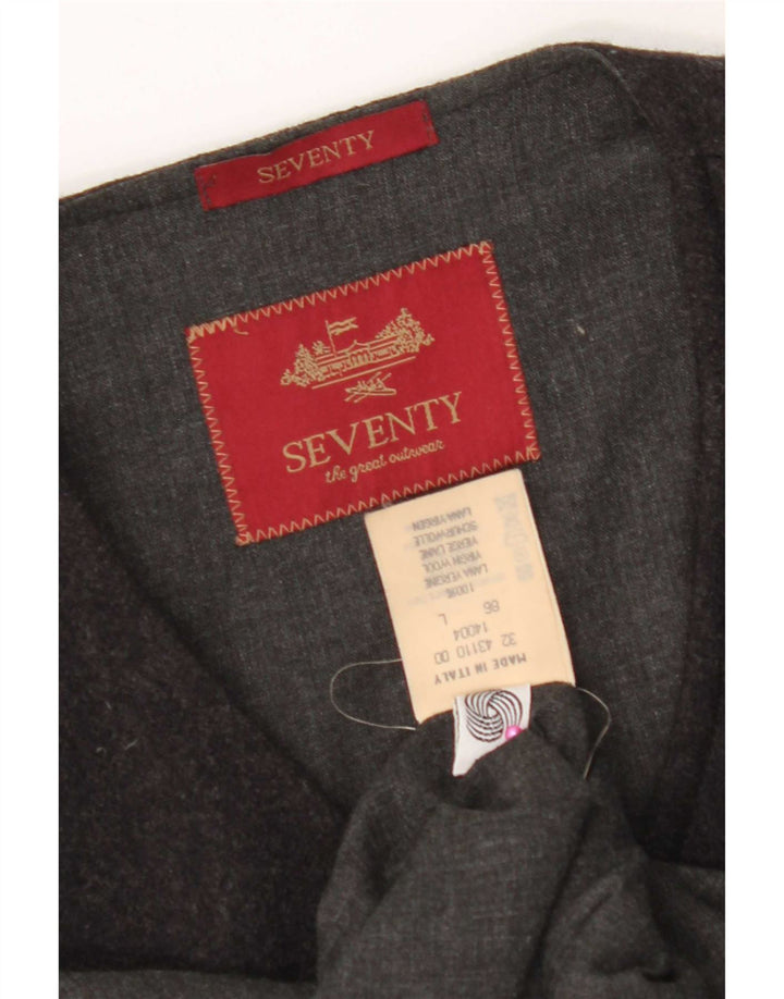 Seventy Mens Waistcoat Large Grey Virgin Wool