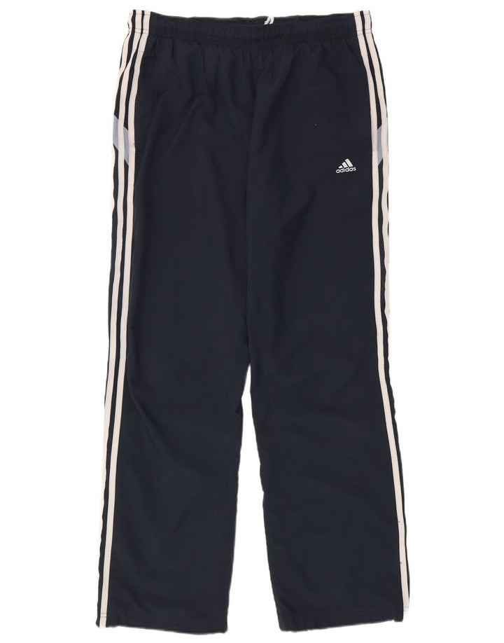 Мужские спортивные брюки Adidas среднего размера, темно-синие, полиэстер