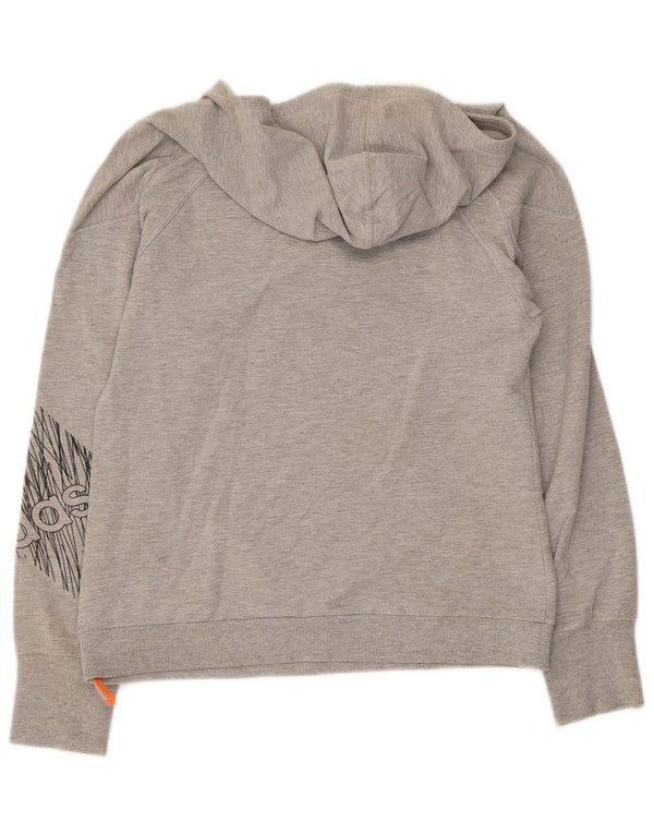 Adidas Womens Clima 365 Graphic Hoodie Jumper UK 10 Small Grey Flecked