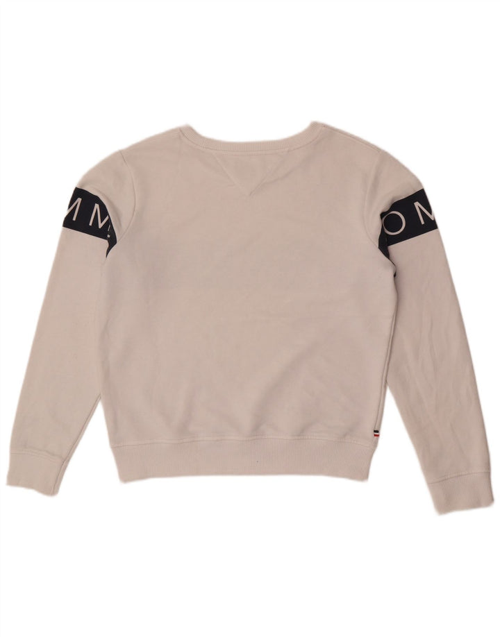 Tommy Hilfiger Womens Sweatshirt Jumper UK 14 Medium White Colourblock