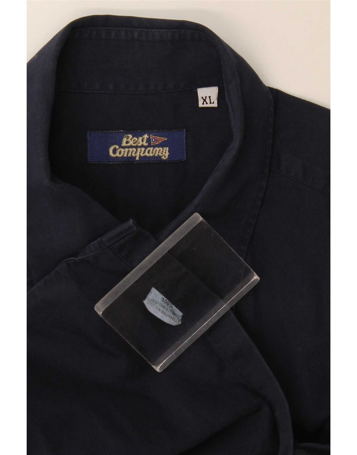 Best Company Mens Shirt XL Navy Blue Cotton