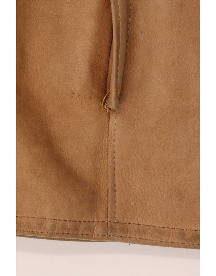 Vintage Dame Hætte Shearling Jacket UK 12 Medium Beige