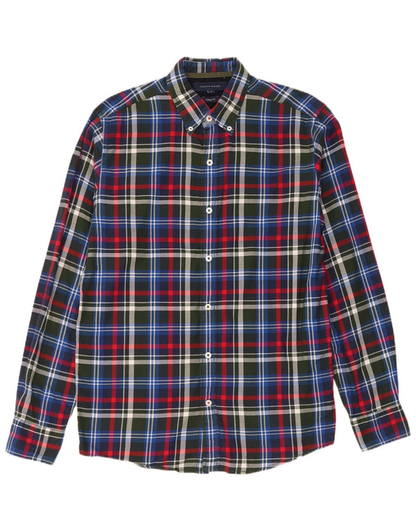 Tommy Hilfiger Herre Vintage Fit skjorte Lille marineblå ternet bomuld