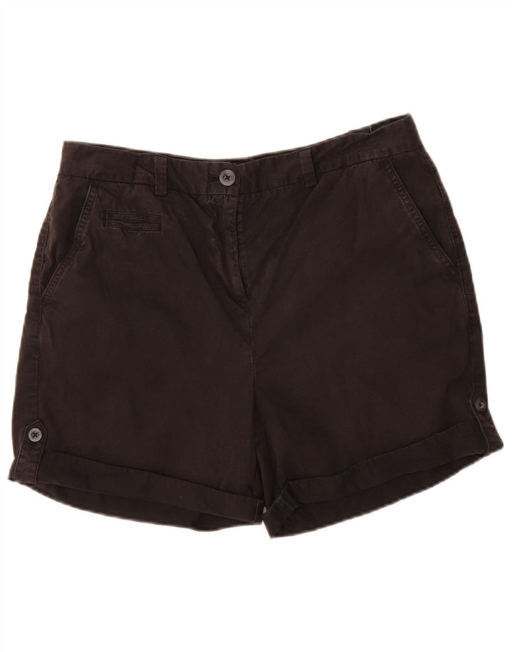Marks & Spencer Womens Chino Shorts UK 12 Medium W32 Black Cotton