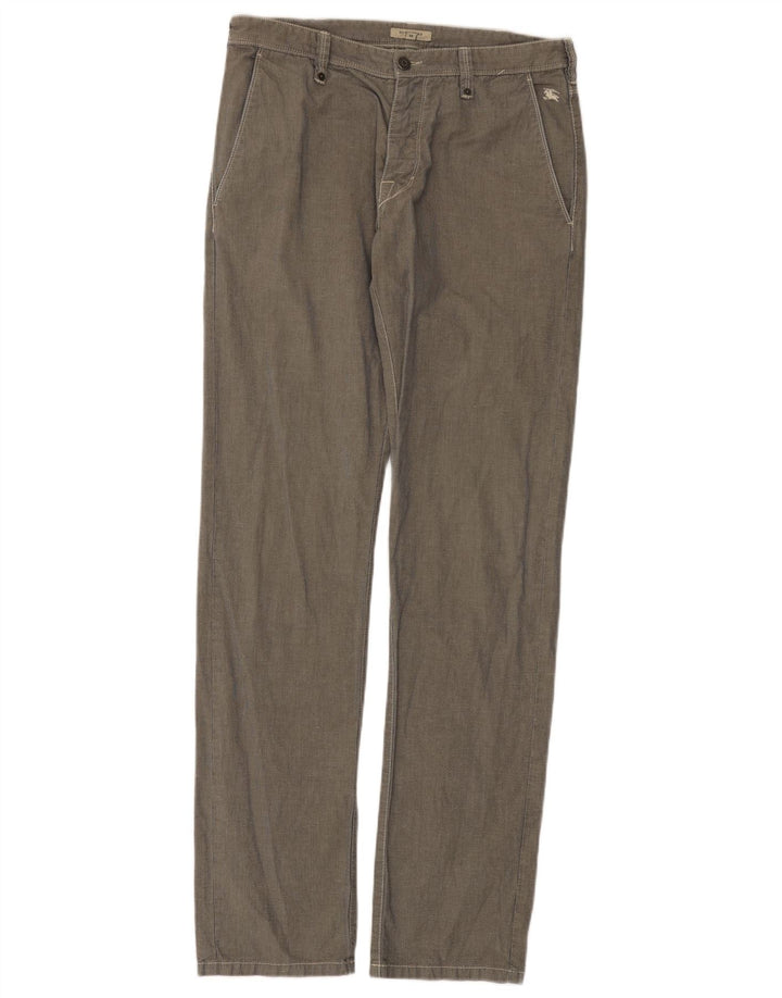 Burberry Mens Straight Chino Trousers W32 L34 Grey