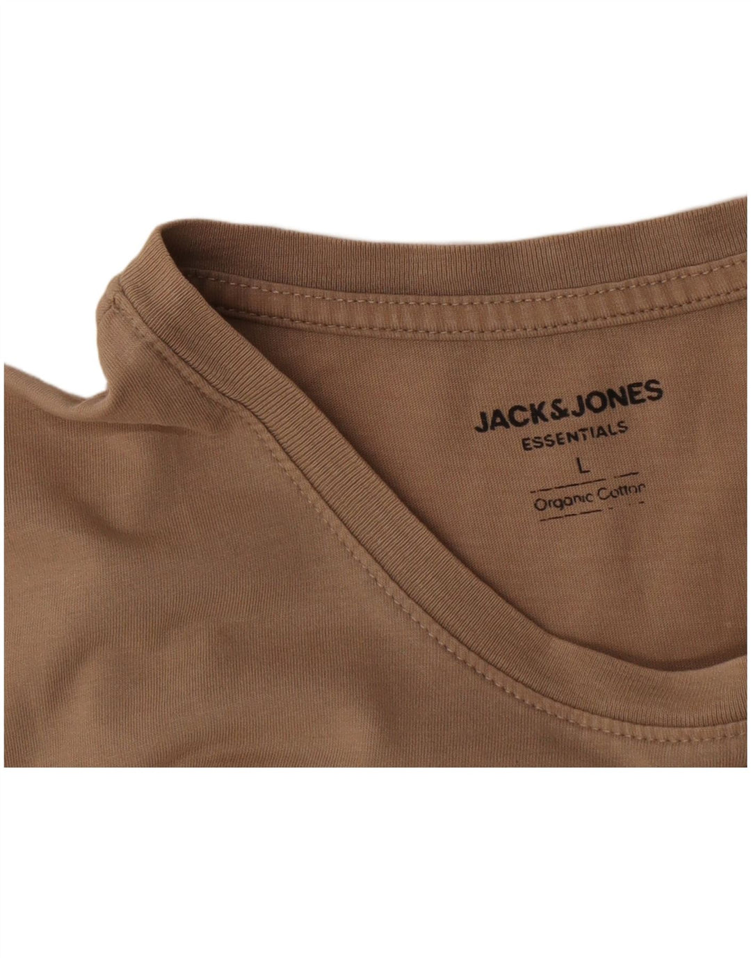 Jack & Jones Mens T-Shirt Top Large Beige Cotton