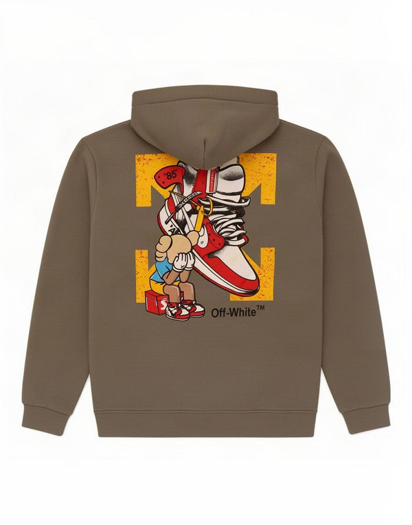 Мужской джемпер с капюшоном Off-White с рисунком 2XL, хаки