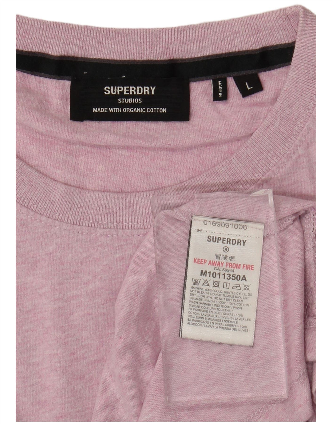 SUPERDRY Mens T-Shirt Top Large Pink Flecked Cotton