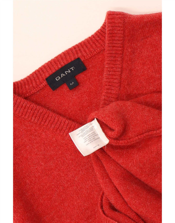 Gant Herren-Pullover mit V-Ausschnitt aus mittelroter Wolle
