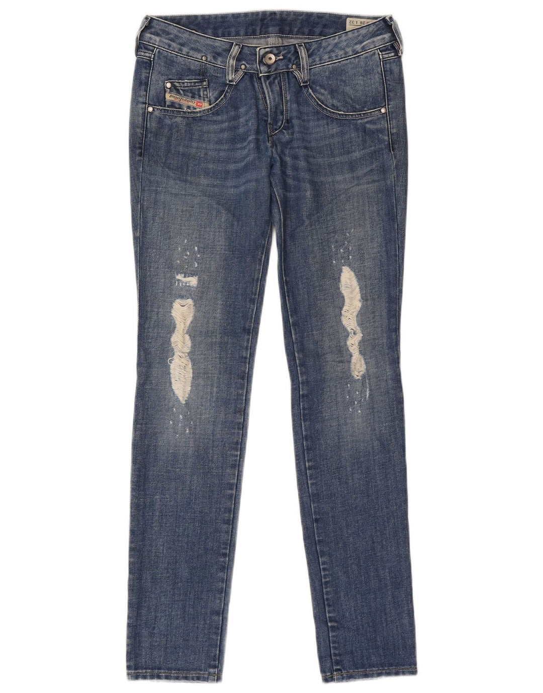 Diesel Womens Distressed Slim Jeans W28 L32 Blue Cotton
