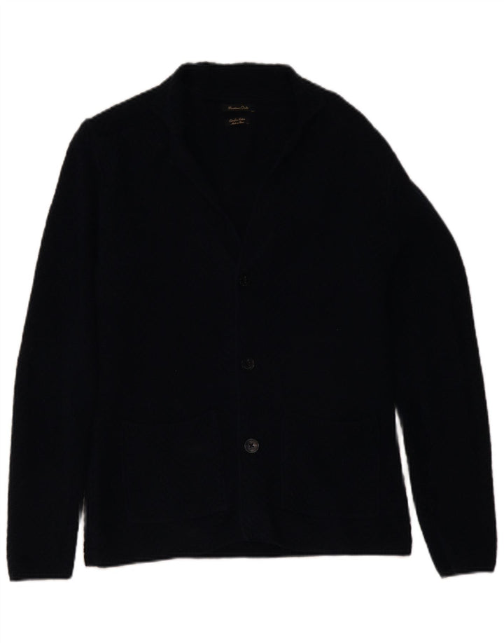 Maglione cardigan da uomo Massimo Dutti in cotone blu navy medio