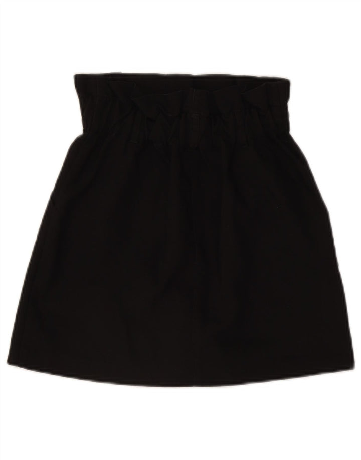 Zara Womens High Waist Mini Skirt XS W24  Black Polyester