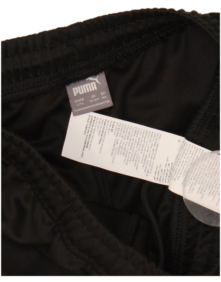 Puma Boys Tracksuit Trousers 13-14 Years Black Colourblock Polyester