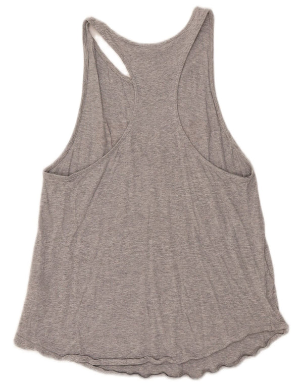 Adidas Womens Graphic Vest Top UK 12/14 Medium Grey Cotton
