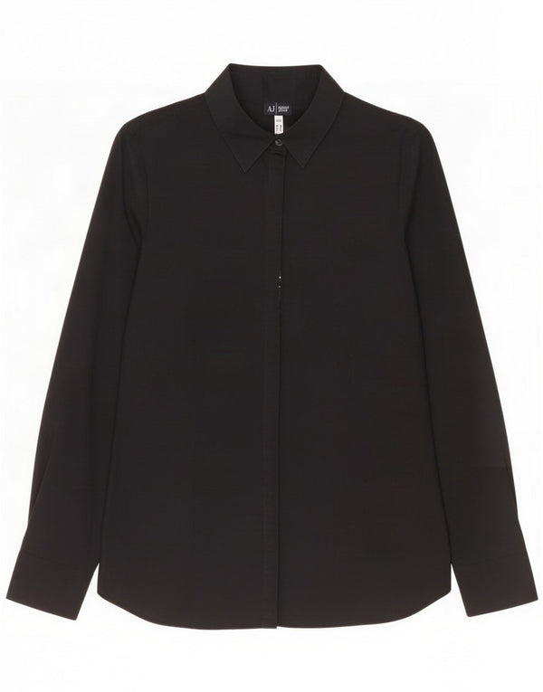 Armani Jeans Womens Shirt US 8 Medium Black Cotton