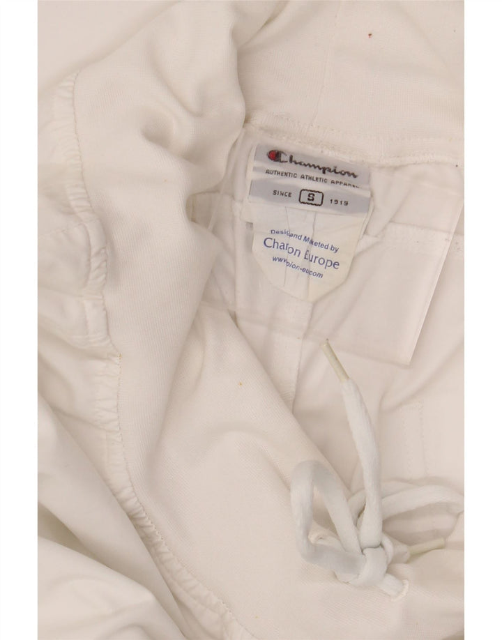 CHAMPION Womens Wide Leg Tracksuit Trousers UK 8 Small  White Polyester Vintage Champion and Second-Hand Champion from Messina Hembry 