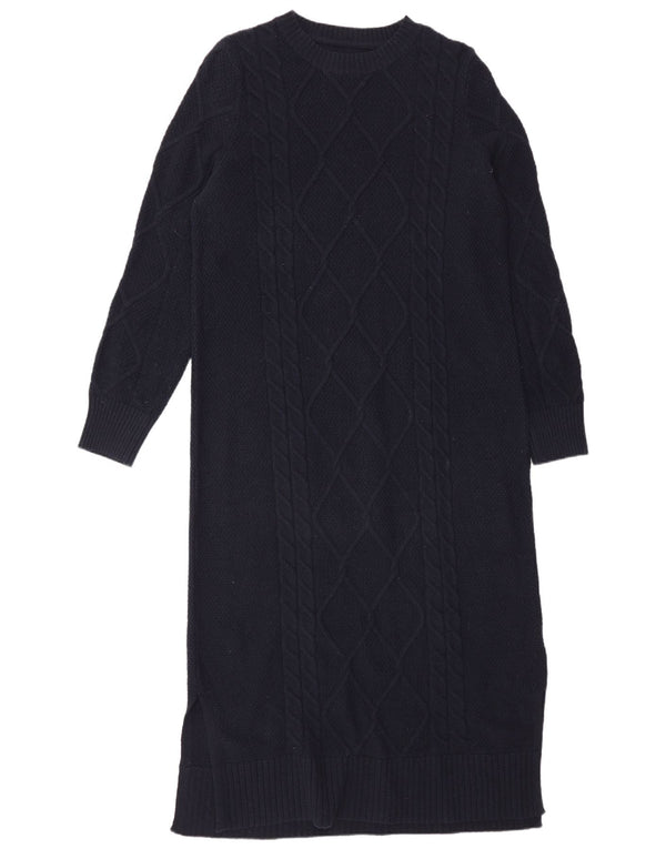 Barbour Womens Long Sleeve Jumper Dress UK 12 Medium Navy Blue Classic