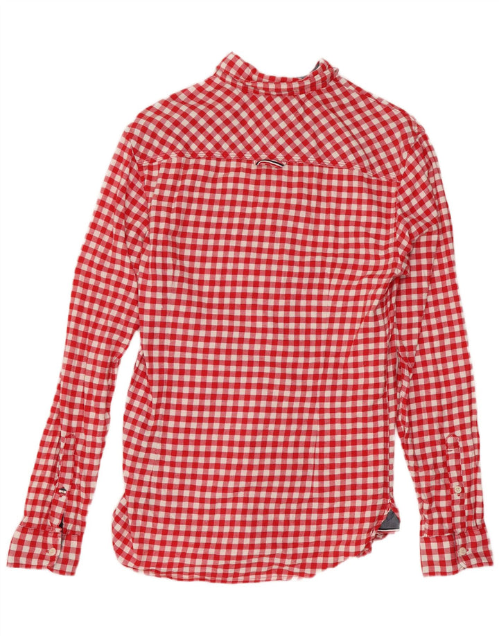 Tommy Hilfiger Camicia da uomo in flanella dalla vestibilità regolare, piccola in cotone a quadretti rossi