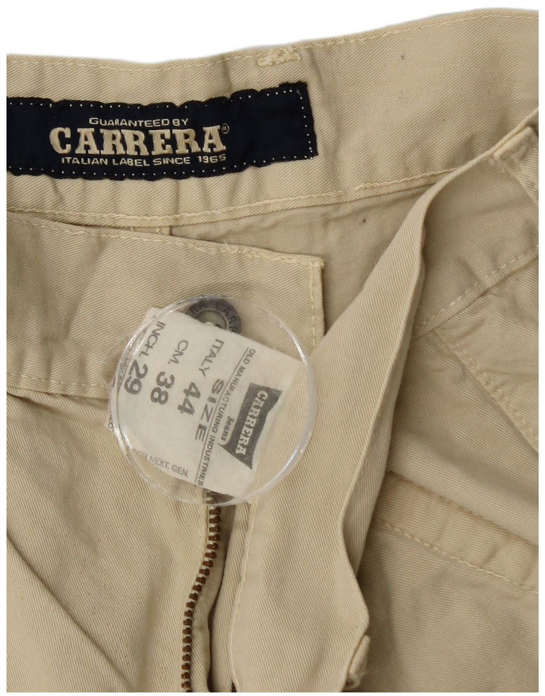 Carrera Mens Cargo Shorts IT 44 XS W29  Beige Cotton