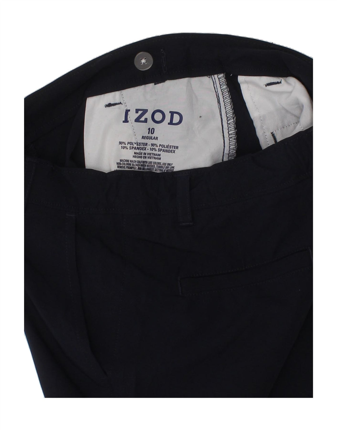 IZOD Boys Regular Fit Chino Shorts 9-10 Years W24 Navy Blue Polyester Vintage Izod and Second-Hand Izod from Messina Hembry 