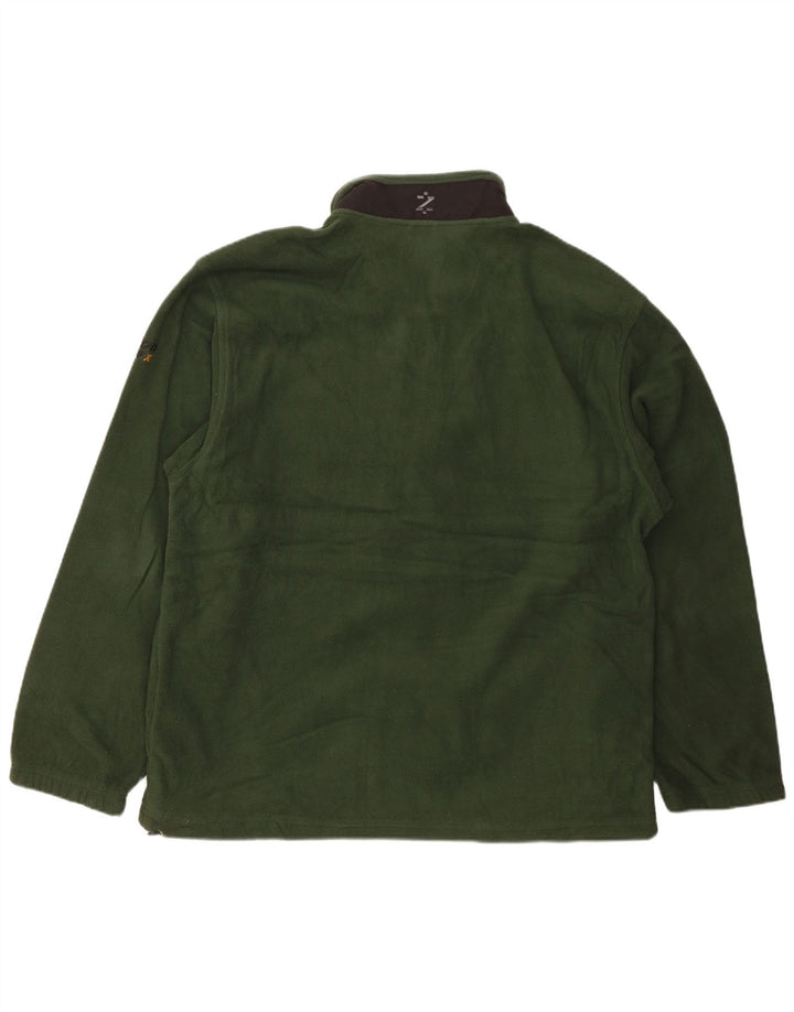 IZOD Mens Fleece Jacket UK 42 XL Khaki Polyester