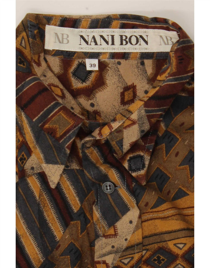 NANI BON Mens Short Sleeve Shirt Size 39 Medium Multicoloured Geometric