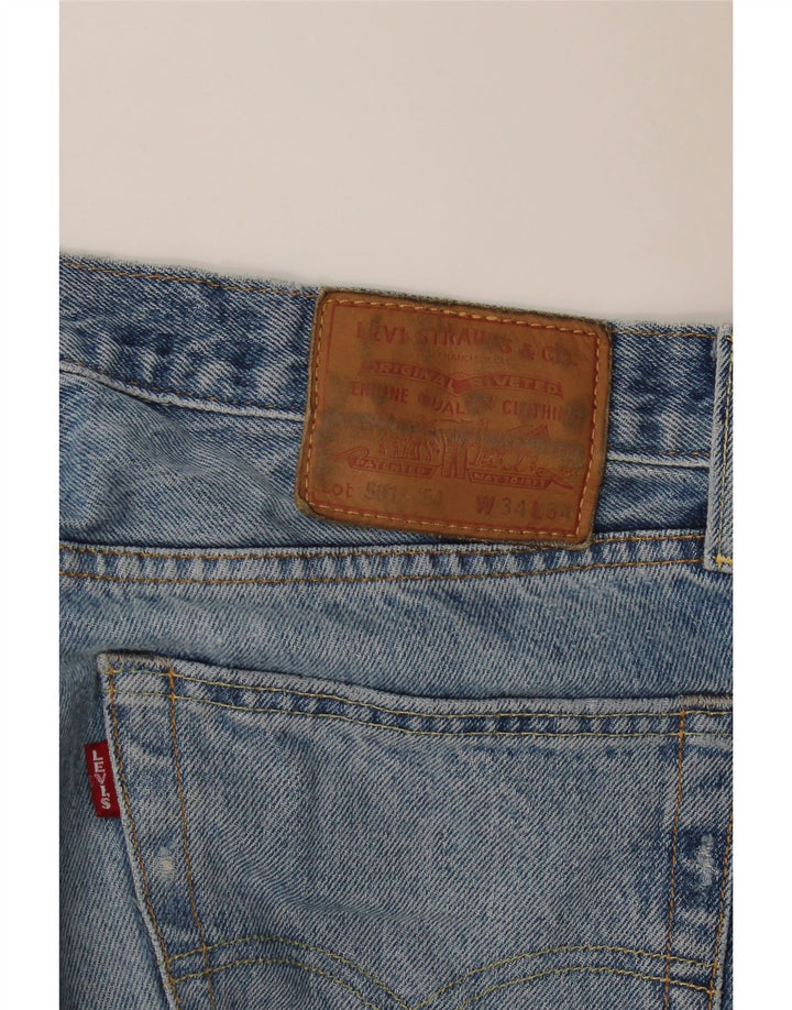 Levi's Mens 501 Straight Jeans W34 L34 Blue Cotton
