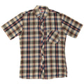 Chemise à manches courtes vintage pour hommes à carreaux multicolores moyens