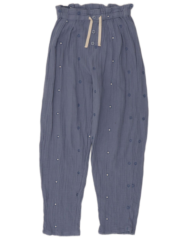 Pantaloni casual a vita alta per ragazze Benetton 11-12 anni 2XL W22 L26 Blu