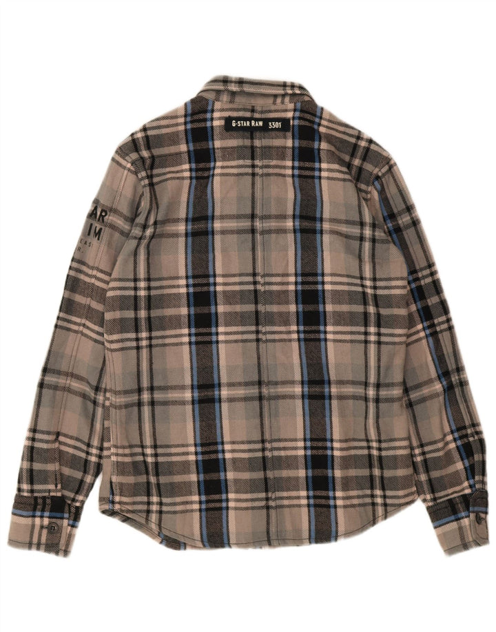G-Star Mens Flannel Shirt Large Grey Check Acrylic