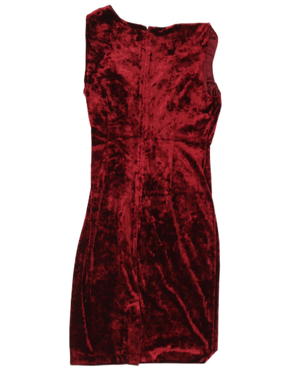 Adrianna Papell Dame Ærmeløs Velvet Skede Kjole UK 16 Large Burgundy