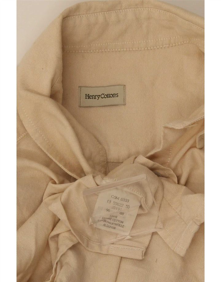 Henry Cottons Womens Shirt IT 48 XL Beige Cotton