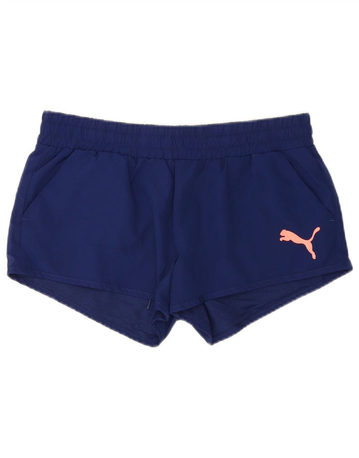 Puma Damen Sportshorts UK 12 Medium Marineblau Polyester