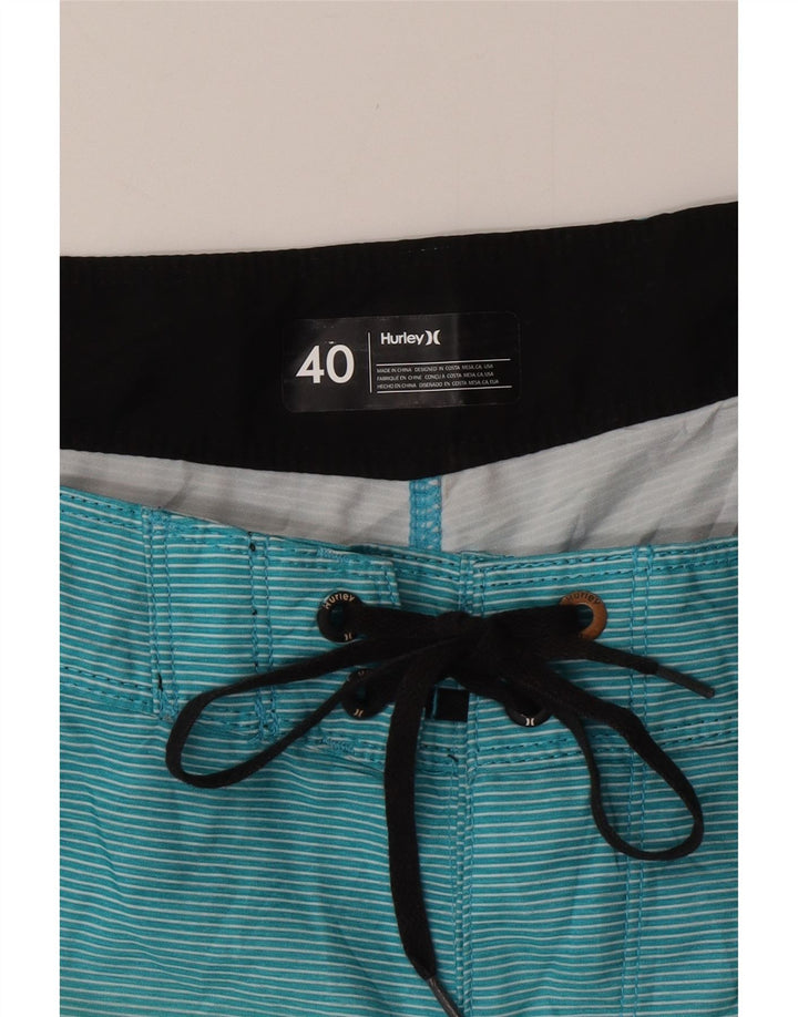 HURLEY Mens Swimming Shorts XL Multicoloured Striped